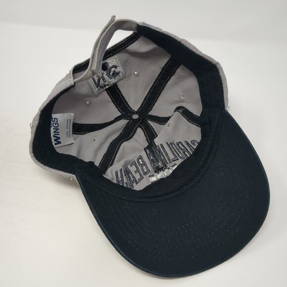 Carolina Beach 1857 North Carolina Strapback Baseball Cap Gray One Size Wings - Picture 7 of 9